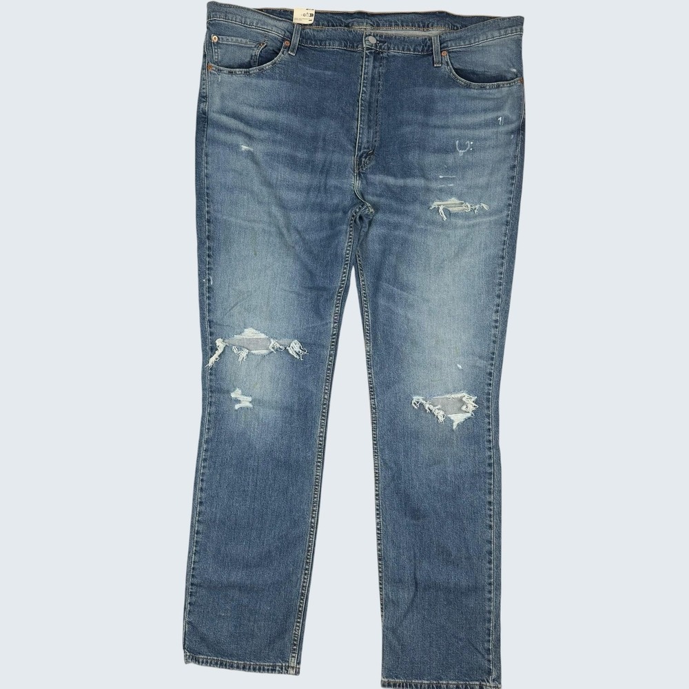 Levis 511 Jeans Mens 48x38 Blue Slim Fit Flex Stretch Distressed Denim Big Tall
